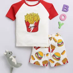 LITTLE FIGHTER Boys Printed Pure Cotton T-Shirt With Shorts-11