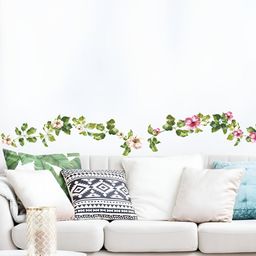 INDIAN ROYALS Green & Pink Printed Waterproof Heat Resistant Self Adhesive Wall Stickers-image-33