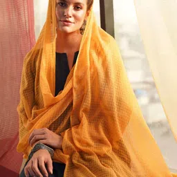 JAYPORE Checked Cotton Dupatta-picture-25