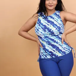 WomanLikeU Blue Printed Tankini Set-picture-51