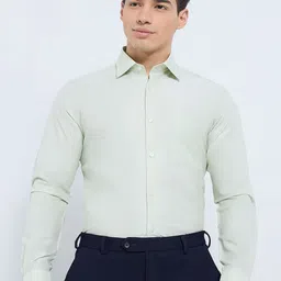 Raymond Men Structure Patterned Printed Cutaway Collar Formal Shirt-98