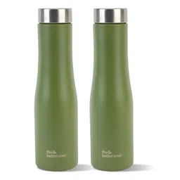 The Better Home Green 2 Pieces Brand Logo Printed Stainless Steel Water Bottles- 1 L Each-29