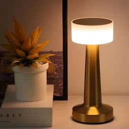Kreative Arts Gold-Toned Iron Contemporary Cylindrical Shaped Table Lamp with Adjustable Cord-19