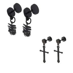 shobhram Unisex Black Earrings-image-87