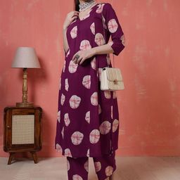 SZN Women Printed A-Line Kurta With Trousers Co-Ord Set-picture-1
