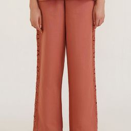 B77 Kosha Women Embroidered Linen Semi Formal Straight Trousers-image-23