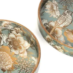 tah Grey Gold Bird Tray Serving Set image 4