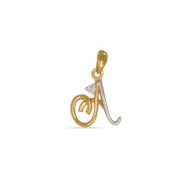 BHIMA 22K BIS Hallmark 916 Purity Yellow Gold Alphabet A Pendant-image-51