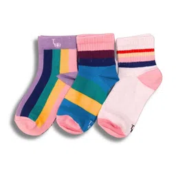 Thela Gaadi Kids Pack Of 3 Candy Patterned Ankle-Length Socks-image-93