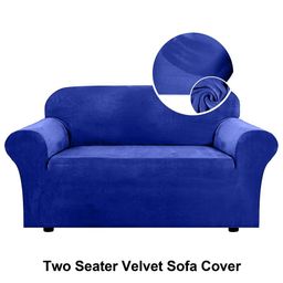 Myntra Elegant Homes Blue Solid Velvet 1 Piece Sofa Cover With Arms-picture-49