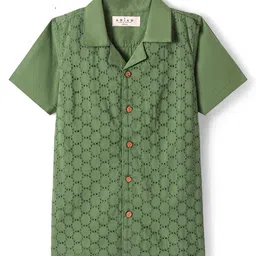 ARIAS By LARA DUTTA Boys Schiffli Woven Design Cotton Shirt-image-91
