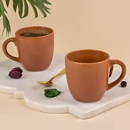 Storepedia Brown Solid Ceramic Glossy Cups Set of Cups and Mugs-27