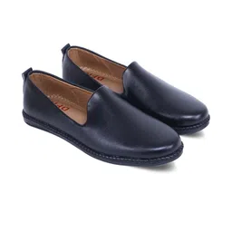 DFR Men Black Synthetic Leather Loafers-picture-2