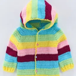 USHA ENTERPRISES Unisex Kids Colourblocked Woollen Cardigan-picture-10