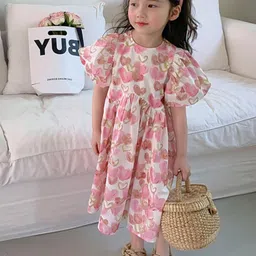 LULU & SKY Print Puff Sleeve Empire Dress-picture-23