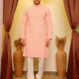 House of Pataudi Embroidered Straight Kurtas-image-75