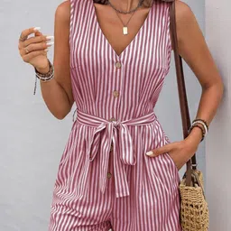 StyleCast Women Striped Waist Tie-Ups Jumpsuit-picture-49