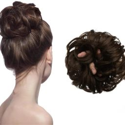 Artificial Stylish Juda Messy Hair Bun Extension with Elastic Rubber band Bun-5