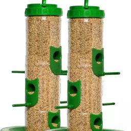 Bird Food Feeder Hanging Balcony Bottle 6 Nozzle with Tray, Window Bird Feeder Window Bird Feeder-image-6