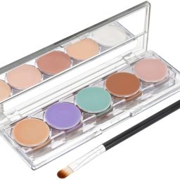 3in1 Contour, 5 Shades Highlighter and Concealer Palette with Brush Concealer-image-8