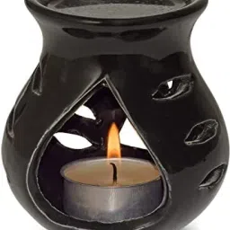 Ceramic 97 Aroma Burner, Black (7.5 X 9.5 cm) Diffuser Set-picture-14