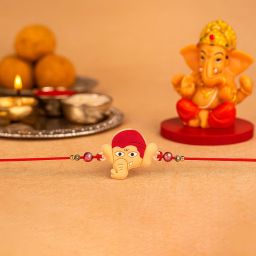 Kids Bal Ganesha Cartoon Pearl Rakhi, Chawal Roli Pack Set-image-65