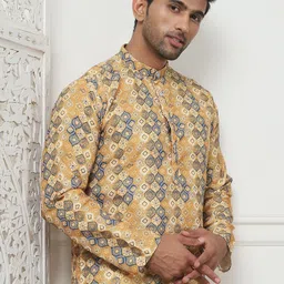 Anouk Men Ethnic Motifs Printed Regular Sequinned Kurta with Pyjamas image 1