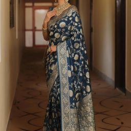 Woven Kanjivaram Pure Silk, Art Silk Saree-image-5