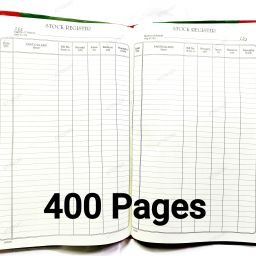 Stock Register - 34 x 21 CM -Red Half Canvas PVC Binding- 400 Pages 1-Part Stock register-image-9