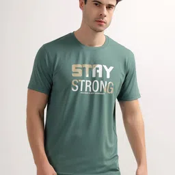 Cantabil Men Typography Printed Round Neck Slim Fit T-shirt-image-54