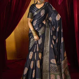 SANSKAR Woven Design Zari Silk Blend Designer Kanjeevaram Saree-picture-41
