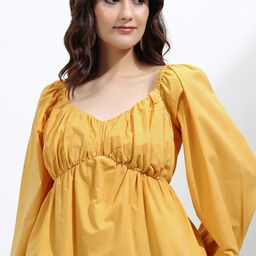 Tokyo Talkies Women Solid Sweetheart Neck Cotton Top-image-62