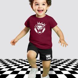 MRS NATURAL Kids Printed Round Neck Pure Cotton T-Shirt With Shorts-image-88