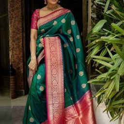 VILLE FASHION Woven Design Zari Kanjeevaram Saree-picture-40