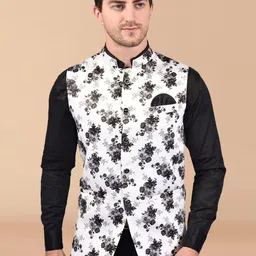 PRINTINDIA Men Printed Mandarin Collar Nehru Jacket-28