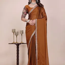 K 5 Fashion Embroidered Border Pure Chiffon Saree-picture-8