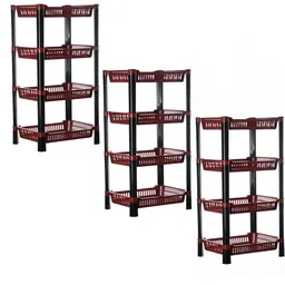 Kuber Industries Maroon & Black 3 Pieces Long Lasting 4-Layer Kitchen Organiser-28