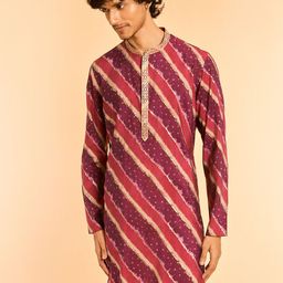 Diwas by Manyavar Men Woven Design Printed Kurta-image-20