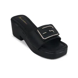 Mast & Harbour Textured Party Wedge Sandals with Buckles-7