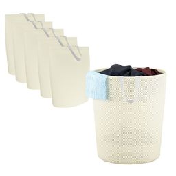 Kuber Industries 6-Pc Beige Reusable Durable Foldable Lightweight Laundry Bags With Handle image 3