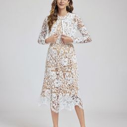 JC Collection Floral Flared Sleeve A-Line Midi Dress-image-68