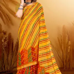 SHOPPKEE Striped Sequinned Poly Chiffon Banarasi Saree-picture-7
