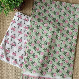 Weaves of Tradition Floral Block Printed Pure Cotton Unstitched Dress Material-image-29