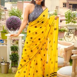 Moda Rapido Polka Dot Chanderi Saree-14