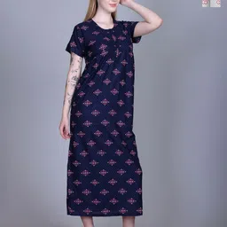 FIRST SLEEP Printed Maxi Nightdress-image-81