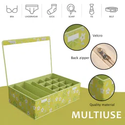 Aura Green Set of 5 Reusable Drawer Organiser Organisers image 2