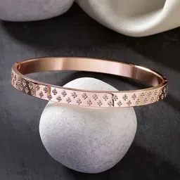 The Roadster Lifestyle Co Men Rose Gold-Plated Kada Bracelet-image-79