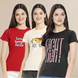 Metronaut Women Set of 3 Women Printed T-shirt-picture-9
