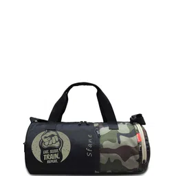 Sfane Black Medium Printed Sports Duffel Bag With Shoulder Straps-43