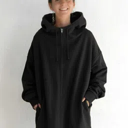 StyleCast Women Hooded Longline Bomber Jacket-41